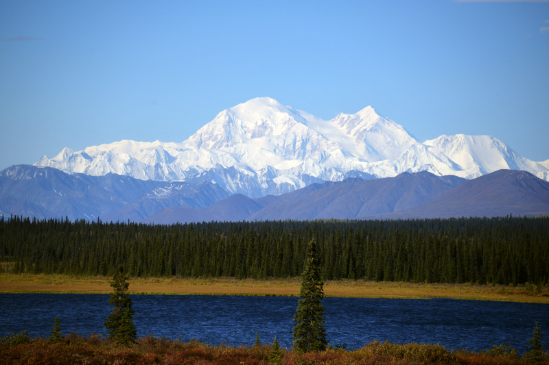 A view of Denali, formerly known as Mt. McKinley, on September 1, 2015 in Denali National Park, Alaska.